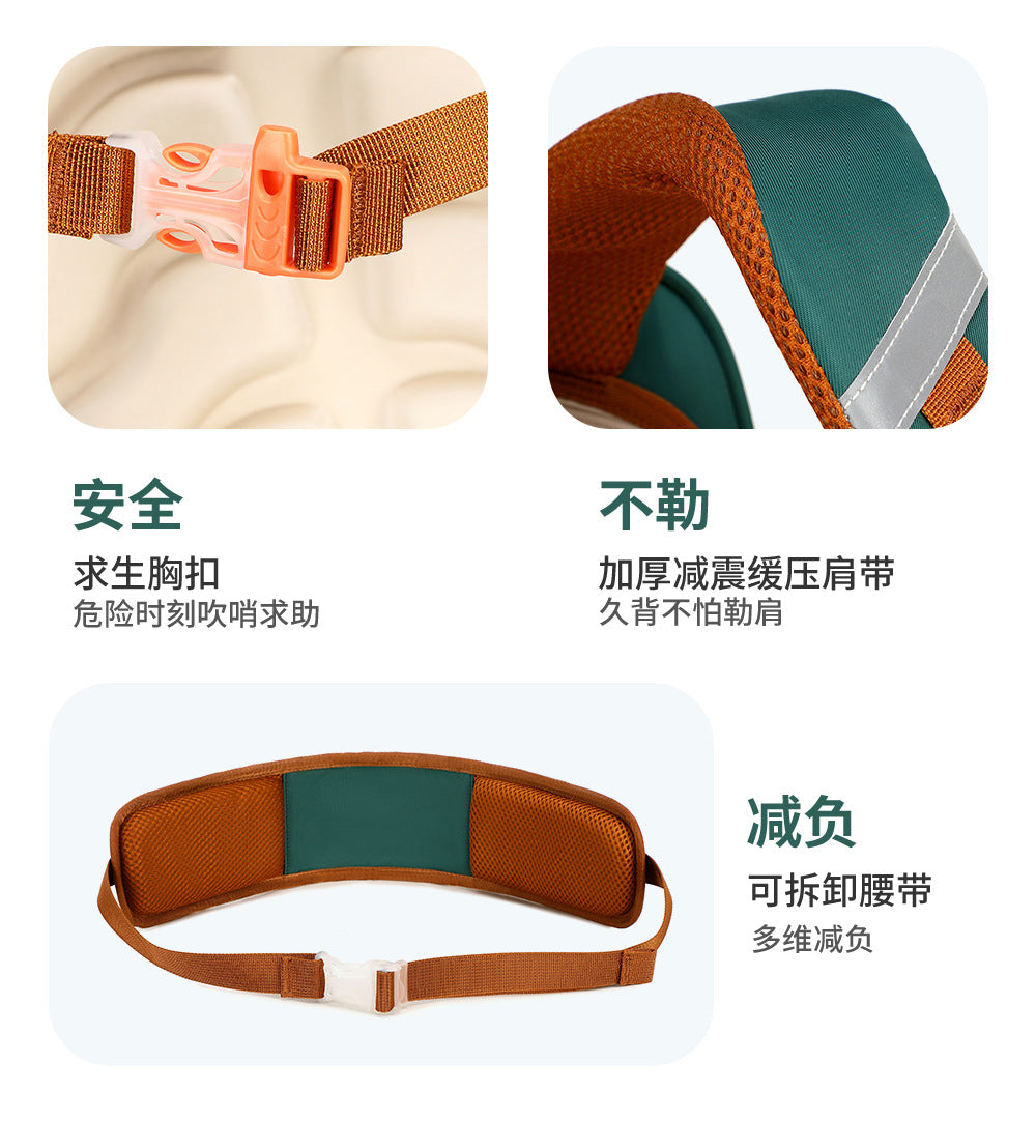 Papababy嚴選 瑞牌正品 兒童護脊書包 小學生減負防水後背包 大容量多隔層