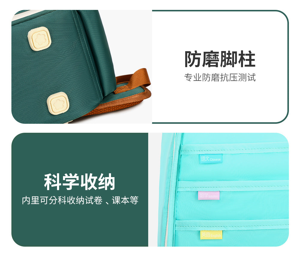 Papababy嚴選 瑞牌正品 兒童護脊書包 小學生減負防水後背包 大容量多隔層